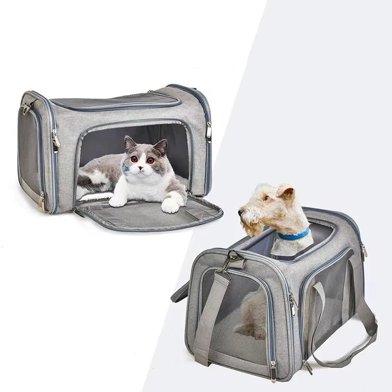 Dog Carrier Bag Soft Side Backpack Cat Pet Carriers Dog Travel Bags Airline Approved Transport For Small Dogs Cats Outgoing